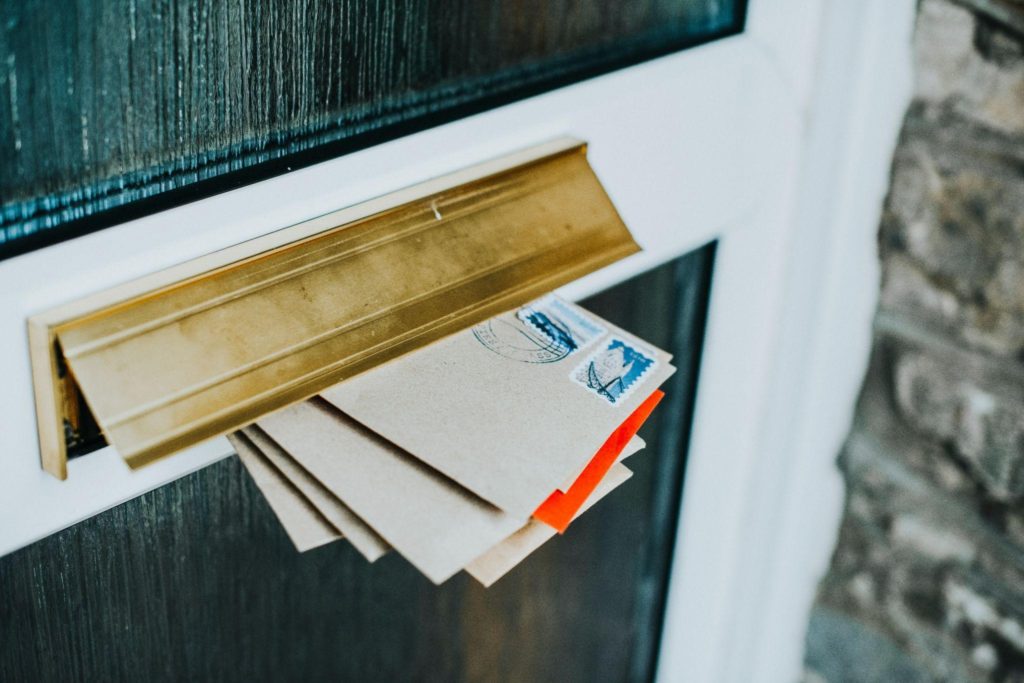 Direct mail pictured in door letterbox